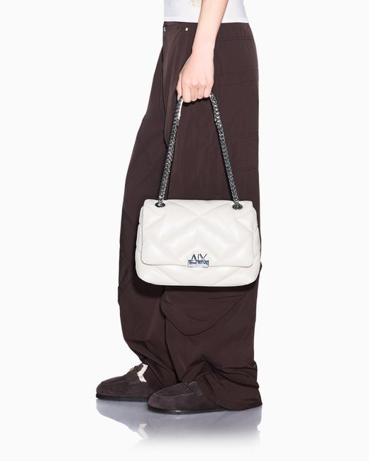 ARMANI EXCHANGE White Crossbody Messenger Bag