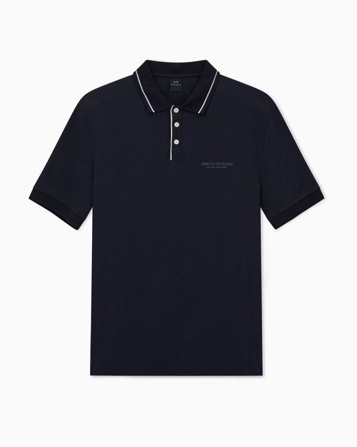 ARMANI EXCHANGE Blue Regular Fit Polo Shirt for men