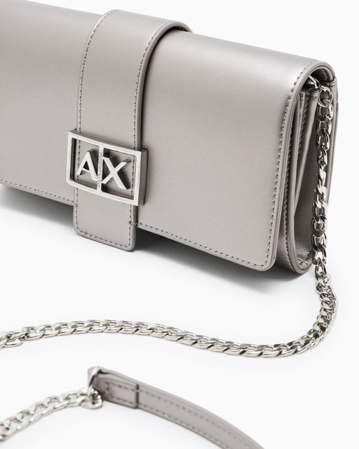 ARMANI EXCHANGE White Wallet On Chain With Asv Logo