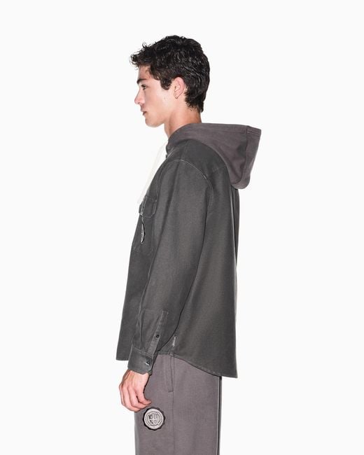 ARMANI EXCHANGE Gray Oversized Shirt for men
