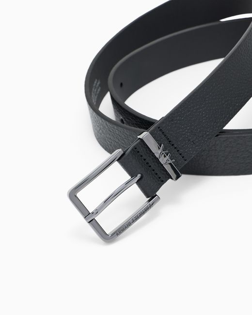 ARMANI EXCHANGE White Tongue Belt for men