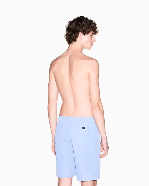 ARMANI EXCHANGE Blue Swimsuit With Side Logo for men
