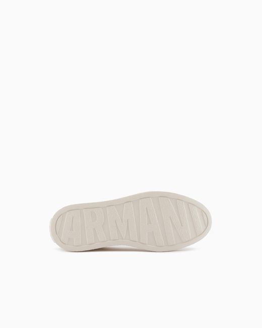 ARMANI EXCHANGE White Technical Fabric Sneakers for men