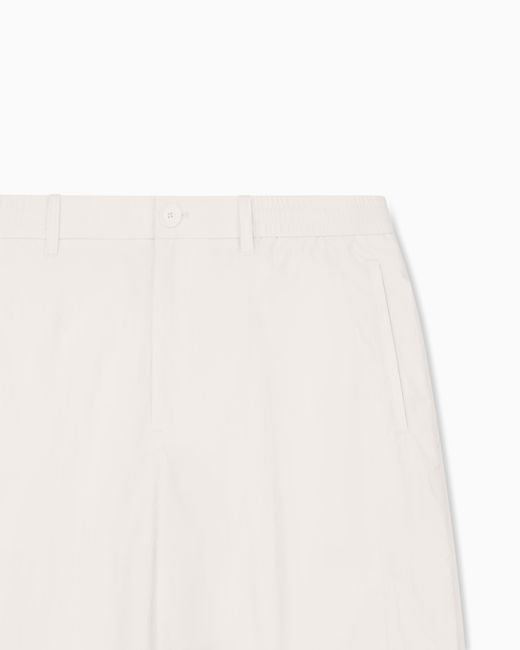 ARMANI EXCHANGE White Cotton Bermuda Shorts for men