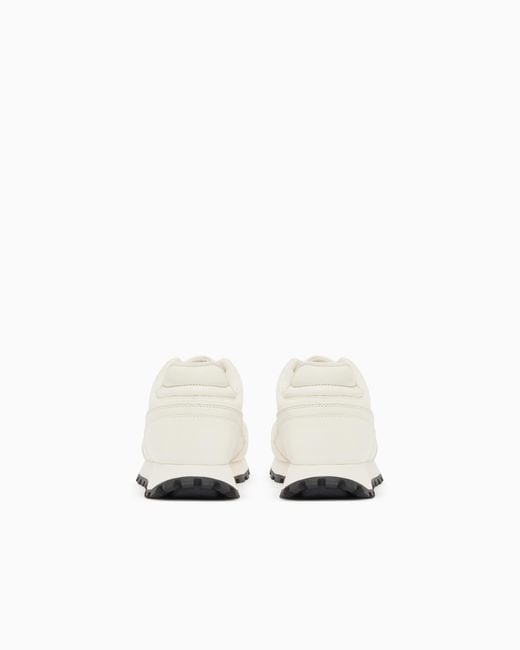 ARMANI EXCHANGE White Sneakers With Mini-Tumbled Finish And All-Over Logo for men