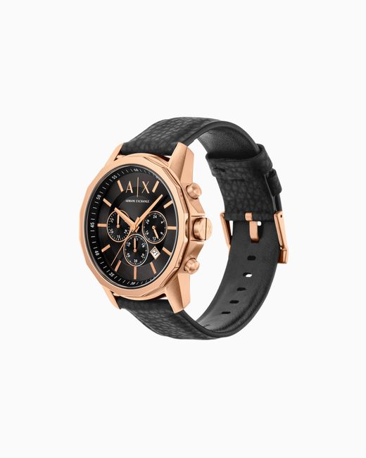 Montre Chronographe En Caoutchouc Noir ARMANI EXCHANGE pour homme en coloris Black