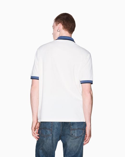 ARMANI EXCHANGE White Regular Fit Polo Shirt for men