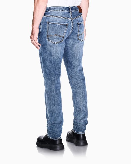 ARMANI EXCHANGE Blue Slim-Fit 5-Pocket Jeans for men