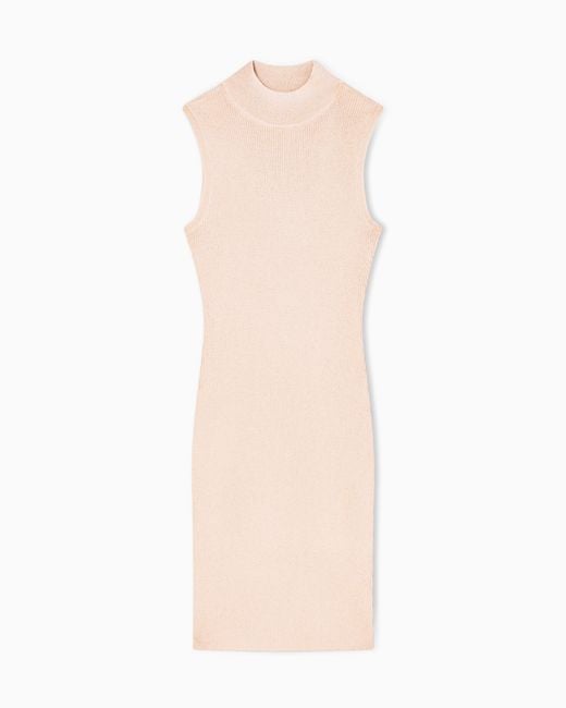 ARMANI EXCHANGE Natural High-Neck Midi Dress