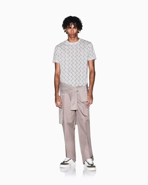 ARMANI EXCHANGE White Regular Fit T-Shirt for men