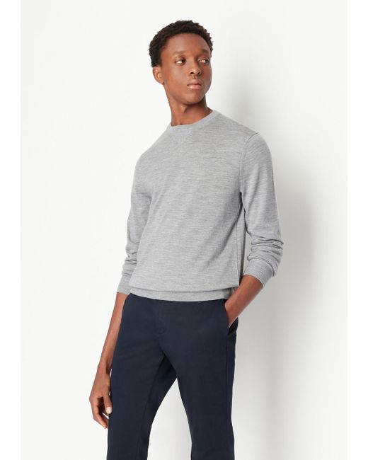 Armani Exchange Gray Soft Yarn Sweater for men