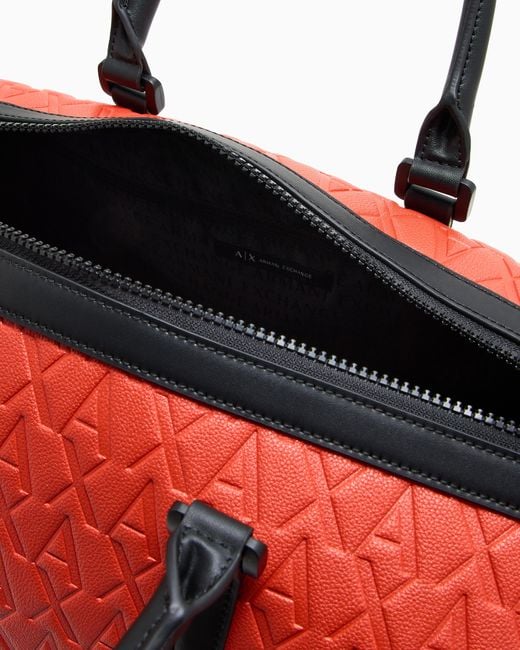 ARMANI EXCHANGE Red Technical Fabric Duffle Bag for men