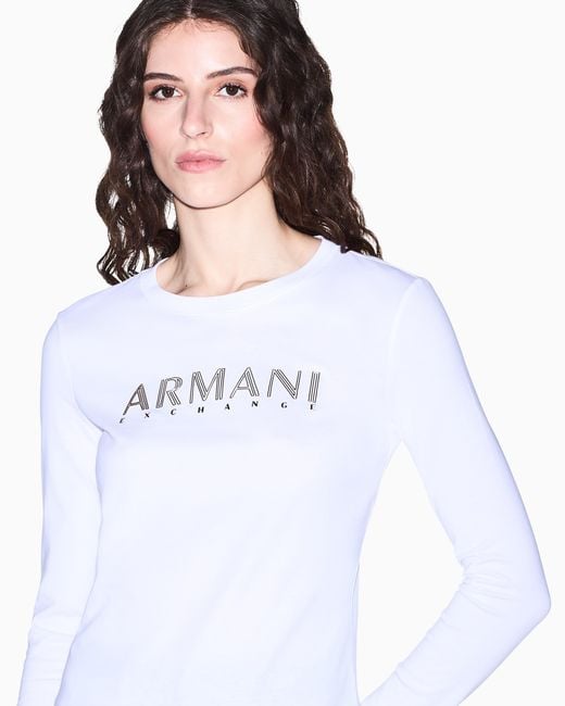 ARMANI EXCHANGE White Slim Fit T-Shirt