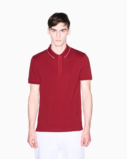 ARMANI EXCHANGE Red Slim Fit Polo Shirt for men