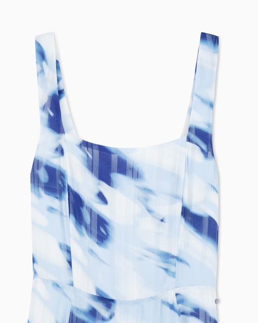 ARMANI EXCHANGE Blue Short Striped Dress