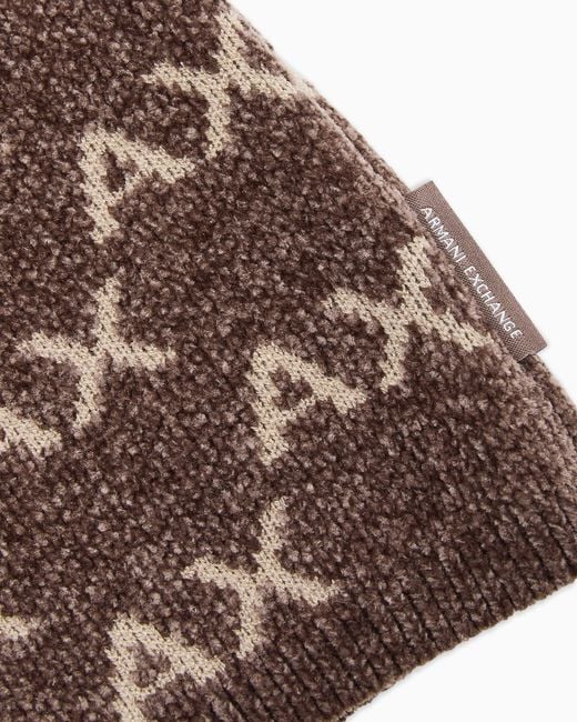 ARMANI EXCHANGE Brown Scarf Knitted for men