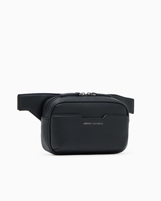 ARMANI EXCHANGE Black Waist Bag With Zipper Closure And Adjustable Strap for men