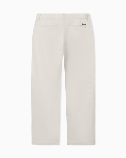 ARMANI EXCHANGE White Slim Fit Cotton Twill Chinos for men