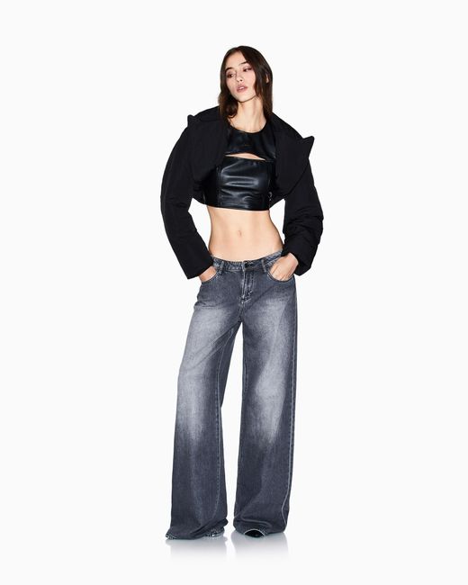 Vaqueros De Pierna Ancha De Mezclilla Lavada A La Piedra ARMANI EXCHANGE de color Blue