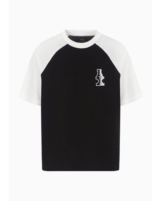T-shirt In Jersey Con Maniche A Contrasto Asv di Armani Exchange in Black da Uomo