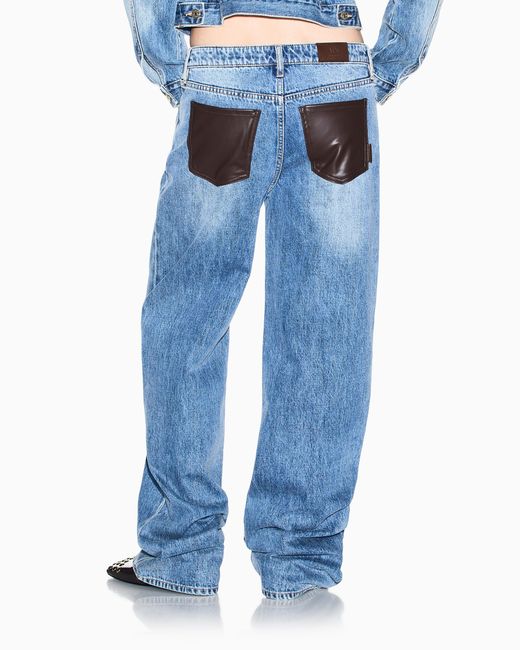 ARMANI EXCHANGE Blue Oversized Fit Five-Pocket Pants