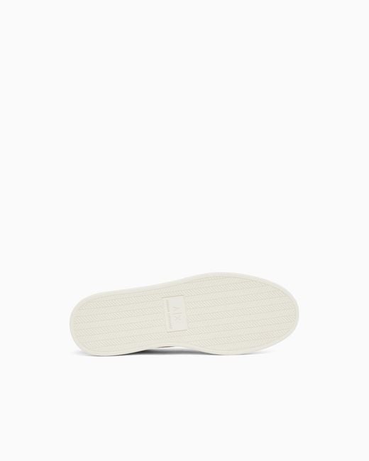 ARMANI EXCHANGE White Technical Fabric Sneakers for men