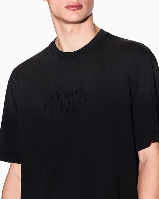 ARMANI EXCHANGE Black Regular Fit T-Shirt for men