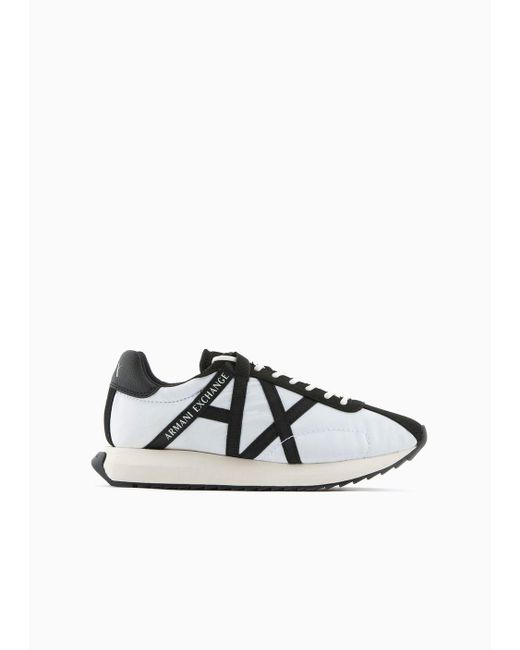 Armani Exchange Multicolor Sneakers In Technical Fabric Mesh And Suede for men