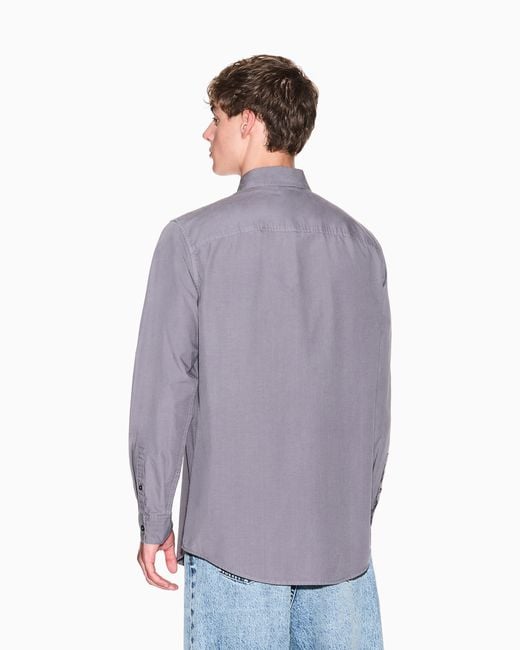 ARMANI EXCHANGE Purple Cotton Ripstop Shirt for men