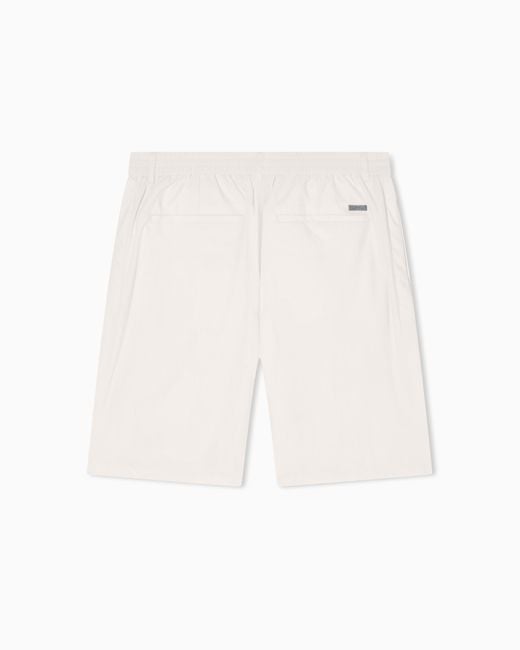 ARMANI EXCHANGE White Cotton Bermuda Shorts for men