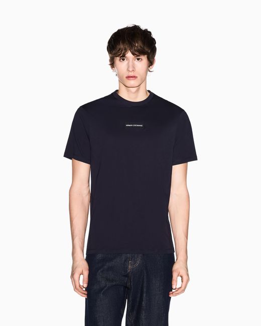 ARMANI EXCHANGE Blue Slim Fit Cotton T-Shirt for men