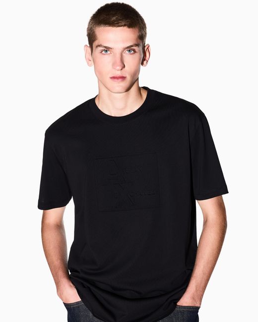 ARMANI EXCHANGE T-Shirt Im Regular Fit Mit Geprägtem Logo in Black für Herren