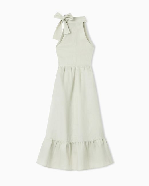 ARMANI EXCHANGE White Short Linen Poplin Dress
