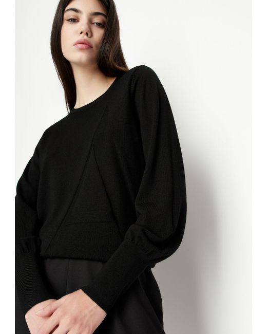 Armani Exchange Black Soft Yarn Sweater