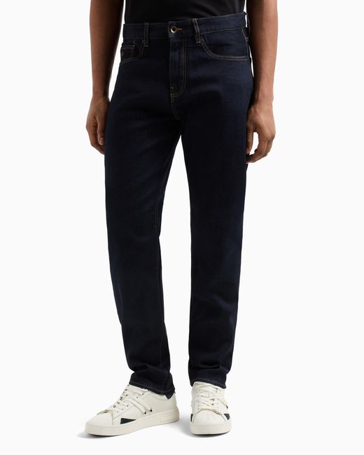 ARMANI EXCHANGE Slim Fit Jeans J13 Aus Baumwoll-Denim Mit Kontrastnähten in Blue für Herren