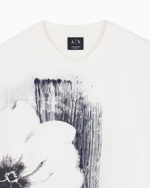ARMANI EXCHANGE White Oversized Fit T-Shirt for men