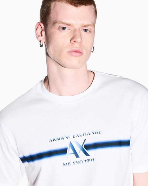 ARMANI EXCHANGE White Regular T-Shirt for men