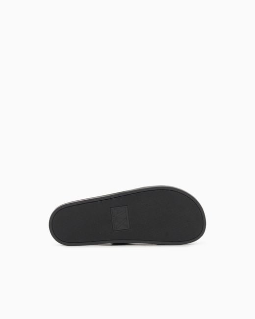ARMANI EXCHANGE White Two-Strap Slippers With Buckle