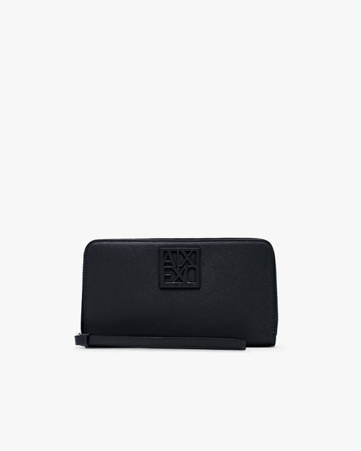 ARMANI EXCHANGE Black Zip-Around Wallet
