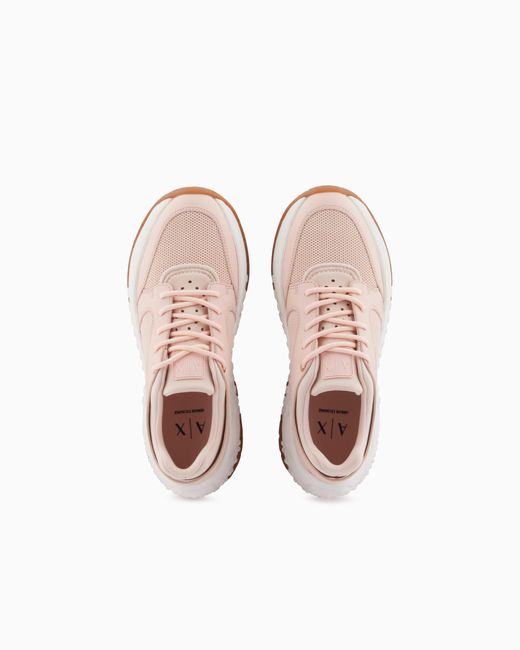 ARMANI EXCHANGE Pink Urban Chic Mesh Sneakers