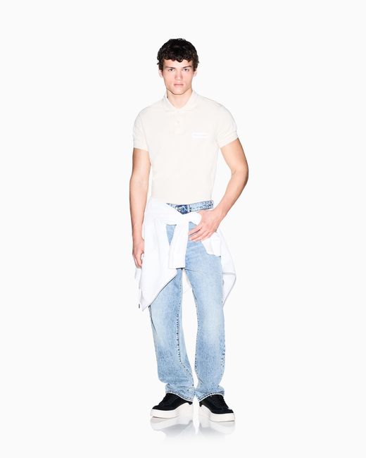 ARMANI EXCHANGE White Cotton Polo Shirt for men