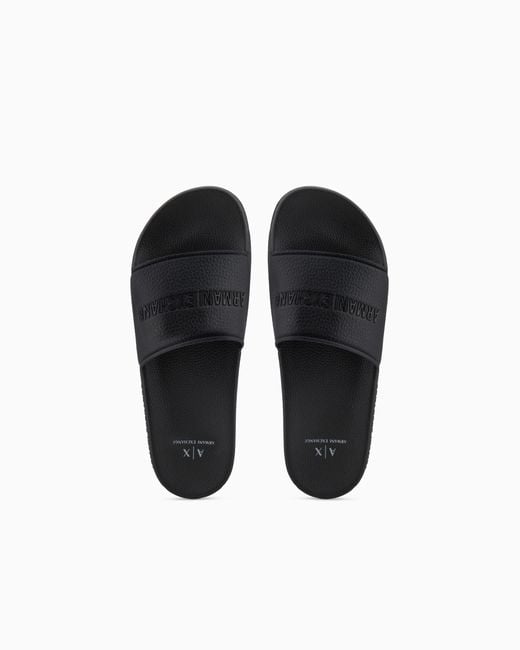 ARMANI EXCHANGE White Slides With Logo for men