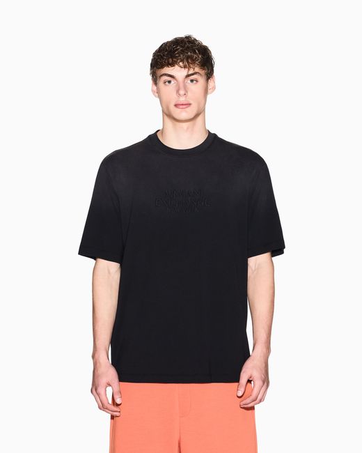ARMANI EXCHANGE Black Regular Fit T-Shirt for men