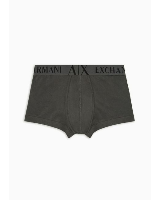 Armani Exchange Black Stretch Cotton Boxer Briefs for men