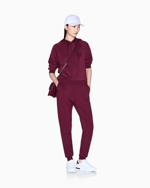 ARMANI EXCHANGE Purple Glitter Logo Hoodie