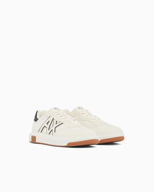 ARMANI EXCHANGE White Sneakers With Contrasting Logo for men