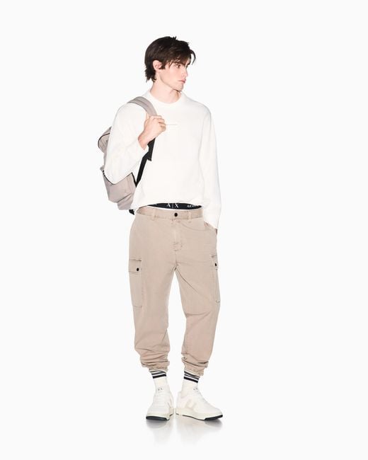 ARMANI EXCHANGE White Cotton Sweatshirt for men