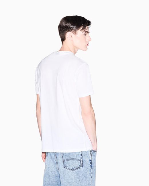 ARMANI EXCHANGE White Regular Fit T-Shirt for men