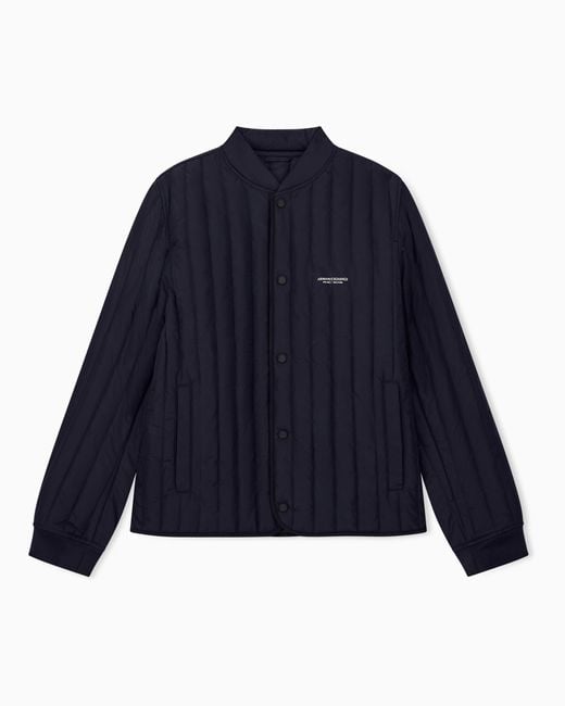 ARMANI EXCHANGE Blue Regular Fit Blouson Jacket With Padding And Rib Details for men