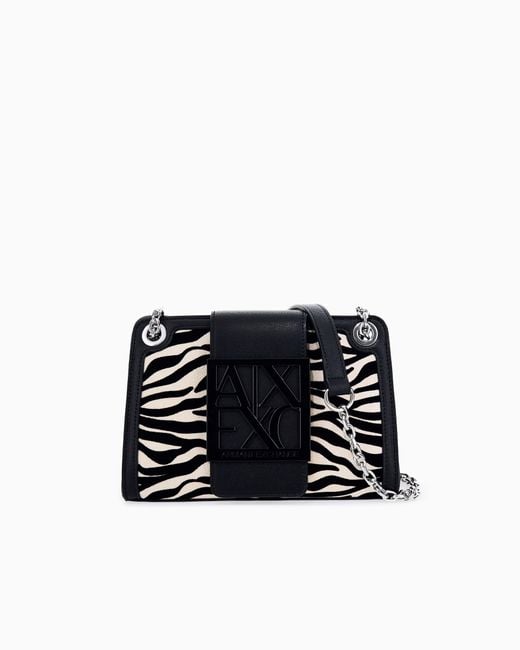 ARMANI EXCHANGE Black Zebra Mini Bag